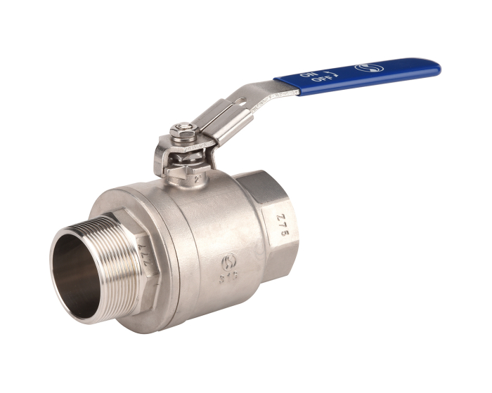 Stainless steel ball valve 789 2 piece body BSP MF 1/4''